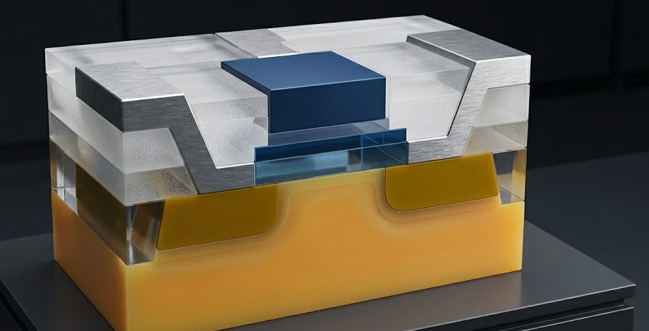 Schematic cross-section of the internal structure of MOSFET